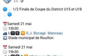 1/2 finale de coupe du District U15 et U18 