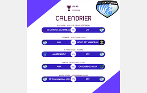 Calendrier 2ème phase U19 R2