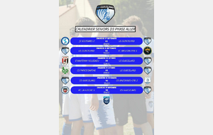 CALENDRIER SENIORS D3 PHASE ALLER
