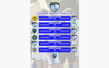 CALENDRIER SENIORS D1 PHASE ALLER