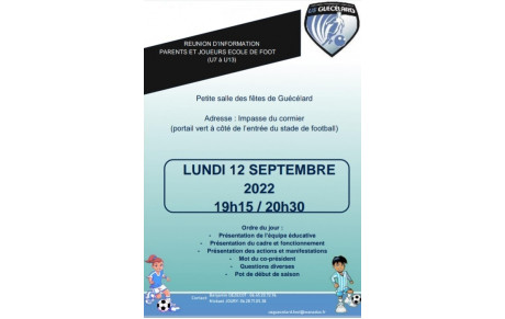 Réunion École de Foot