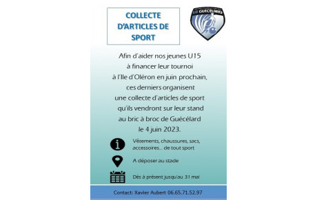 Collecte d'articles de sport 