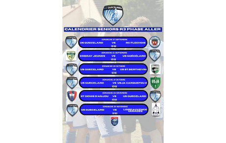 CALENDRIER SENIORS R3 PHASE ALLER