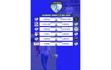 CALENDRIER SENIORS FEMININES